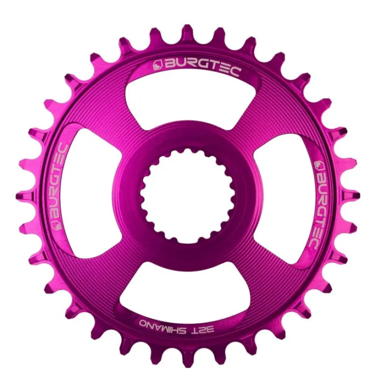 Pinion față pentru bicicletă BURGTEC Shimano Direct Mount Thick Thin Chainring - 32T - Purple Rain Doar azi